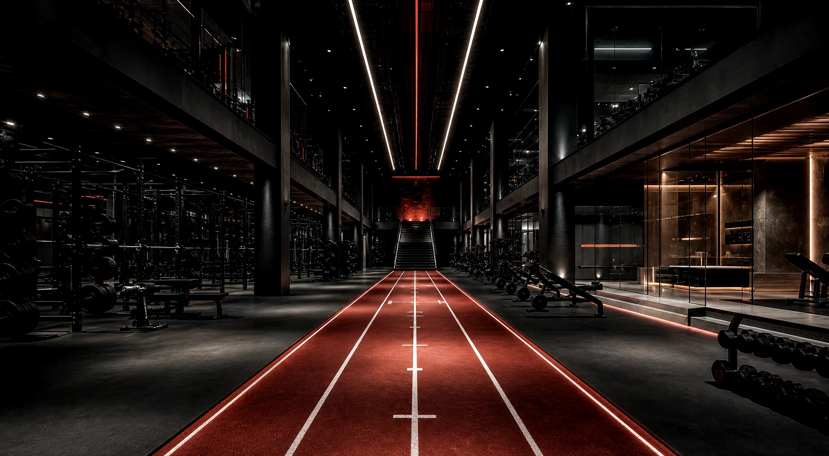 ARC/01's premium strength floor and illuminated sprint lane